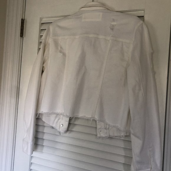 Express Ripped White Denim Jacket - Picture 4 of 6